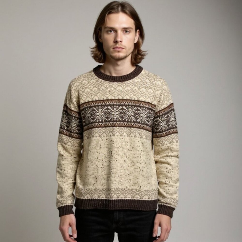 Etchings NEW Vintage Fair Isle Wool Blend Grandpa Sweater Size XL NWT Rare